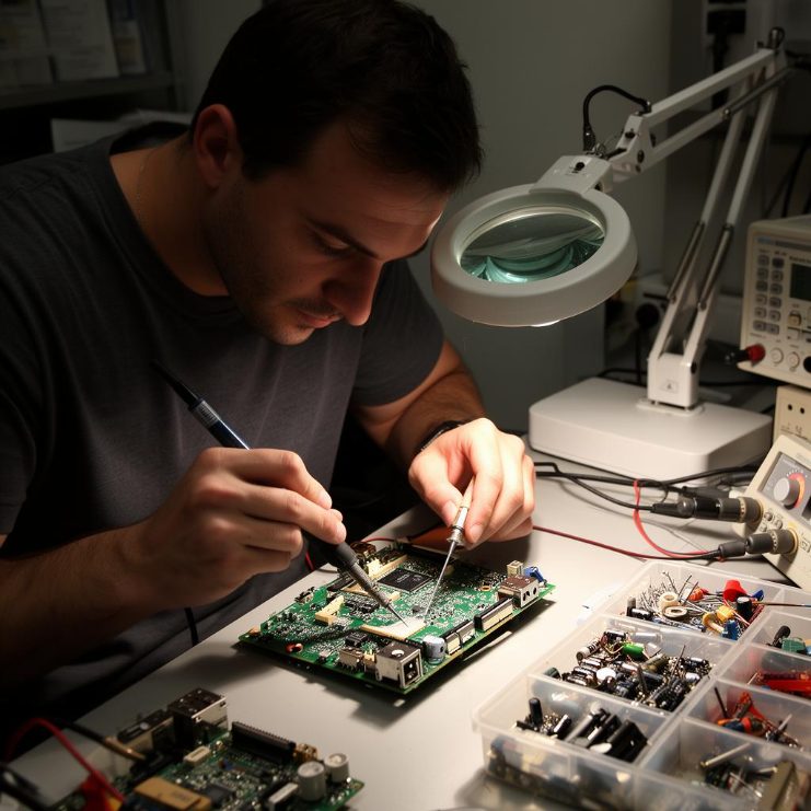 Técnico em Eletroeletrônica: profissional atuando na área